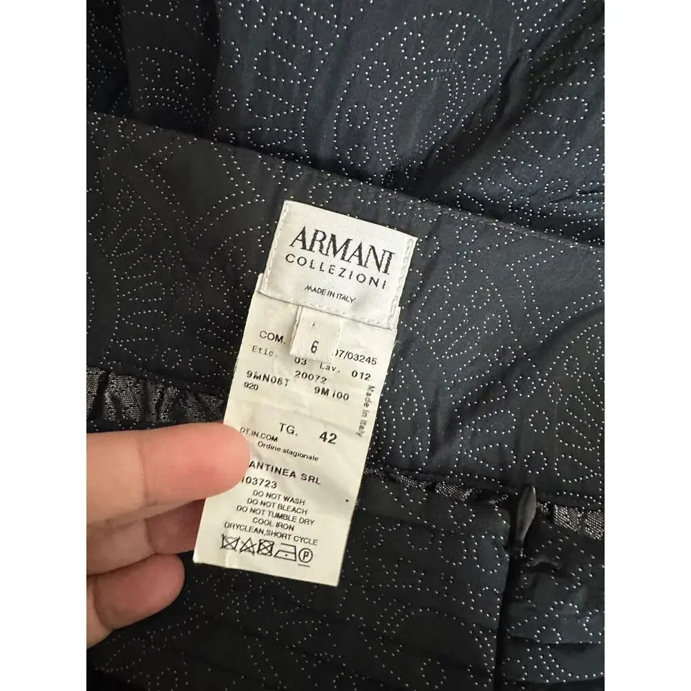 Armani Collezioni Jacquard Pleated Avant-Garde Art-To-Wear Skirt Womans 6